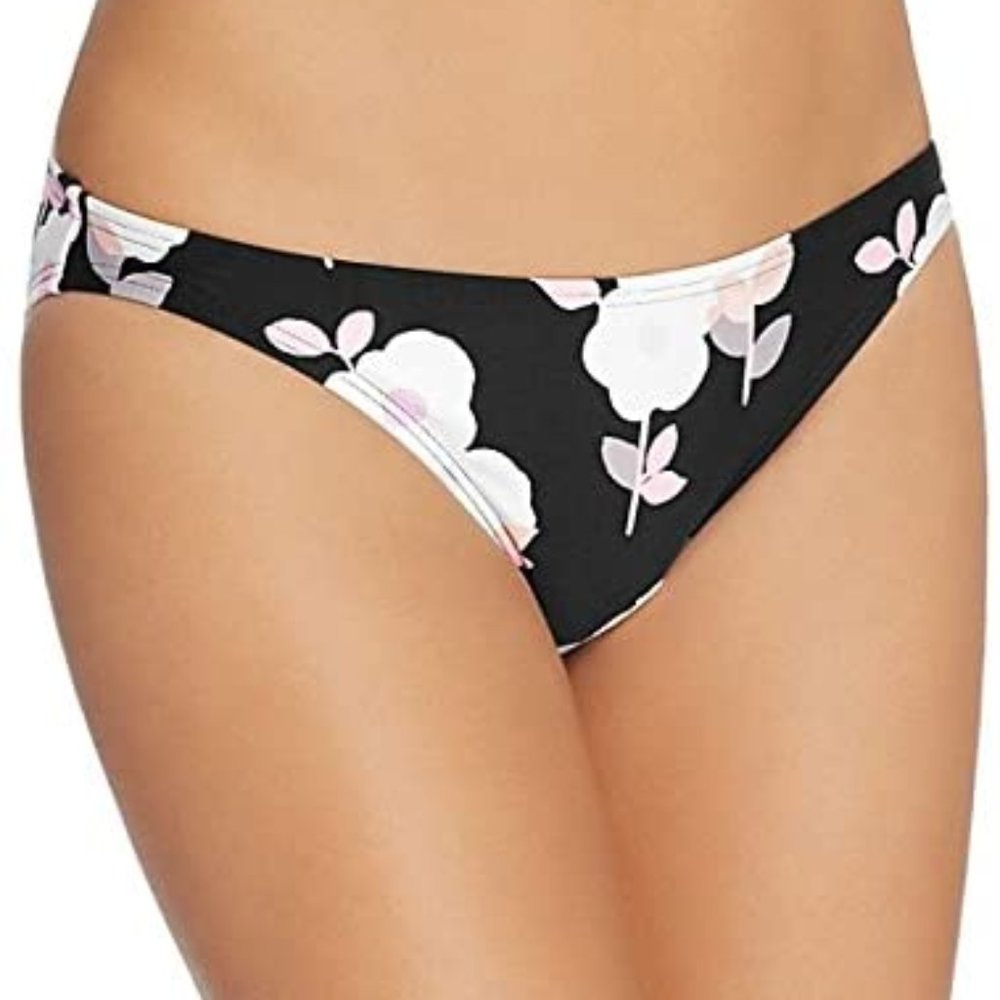 NWT Kate Spade Black Floral-Print Bikini Bottom XL